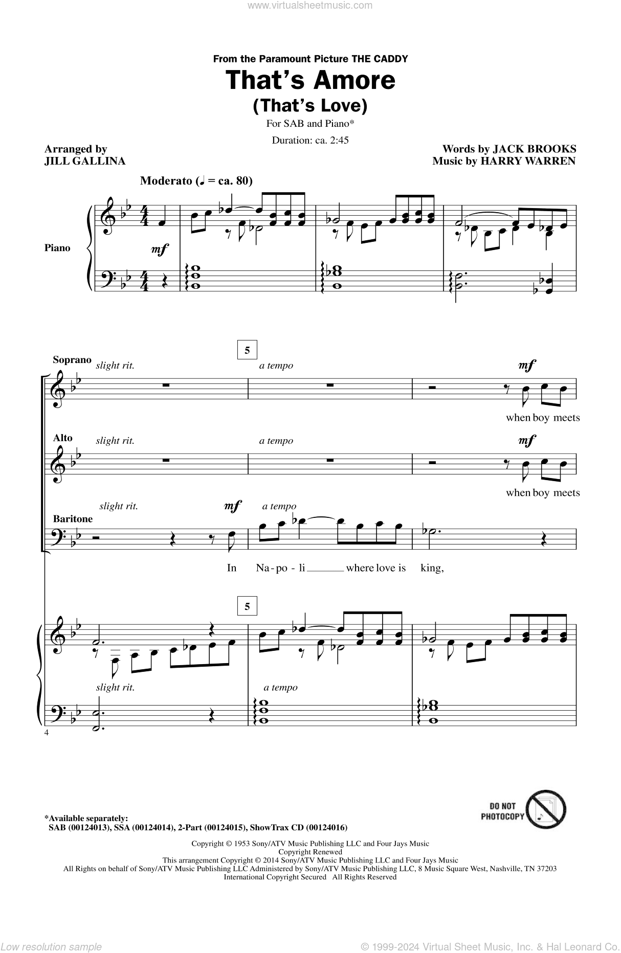 That's Amore (That's Love) (arr. Jill Gallina)