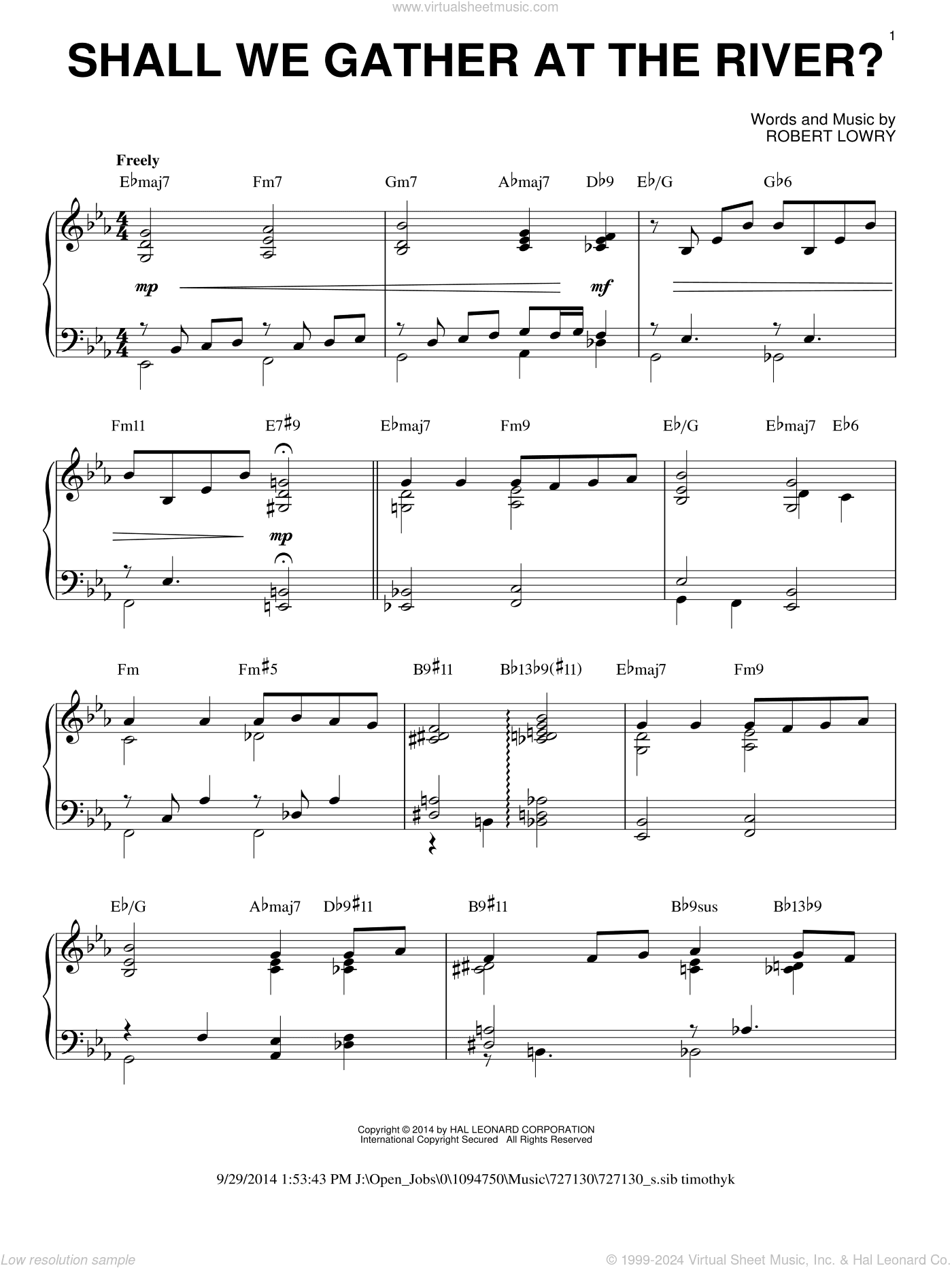 Shall We Gather At The River? [Jazz version] (arr. Brent Edstrom)