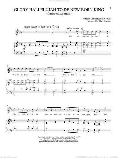 Glory Hallelujah To De New-born King