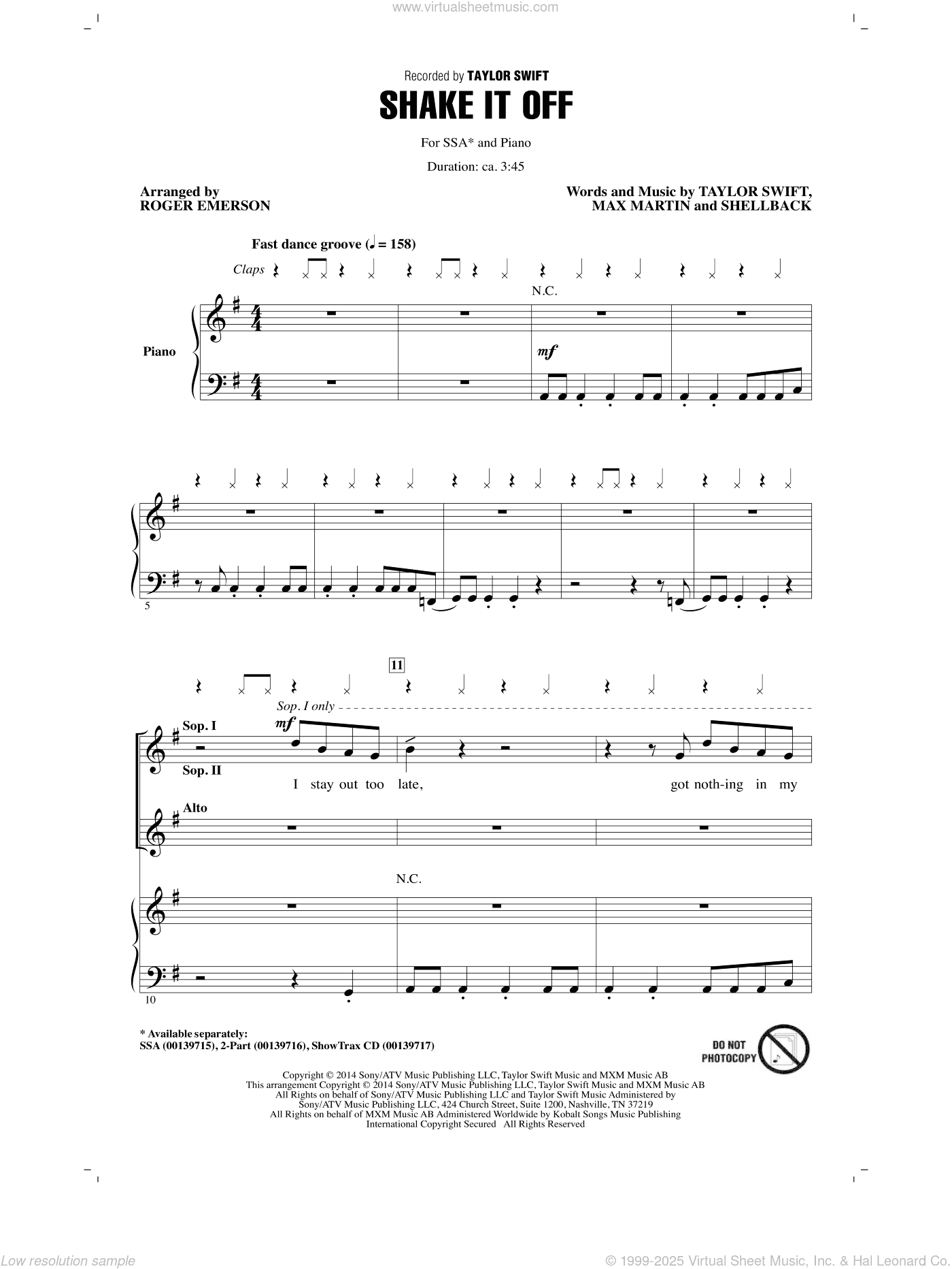Shake It Off (arr. Roger Emerson)