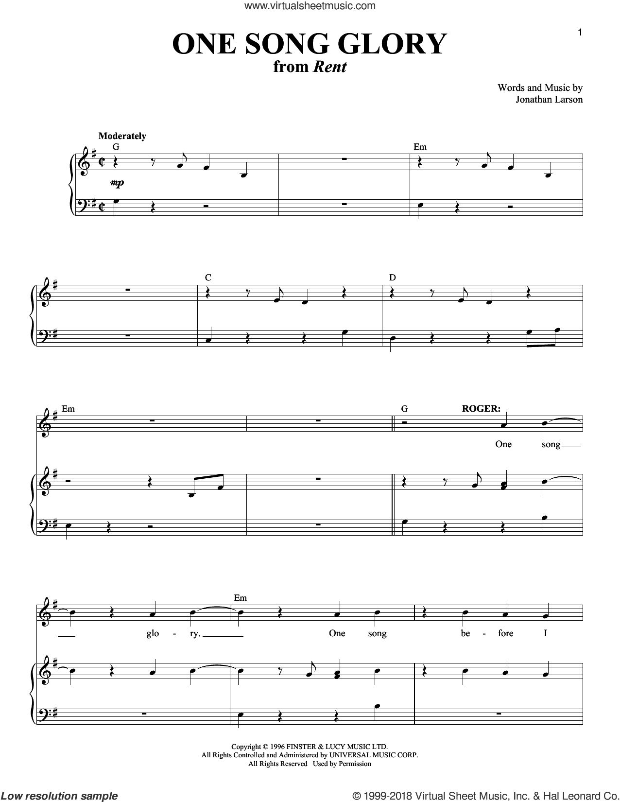 One Song Glory (from Rent)