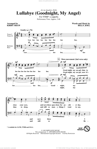 Lullabye (Goodnight, My Angel) (arr. Kirby Shaw)