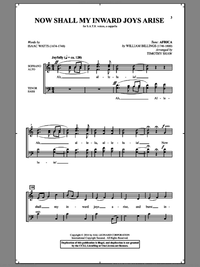 Now Shall My Inward Joys Arise