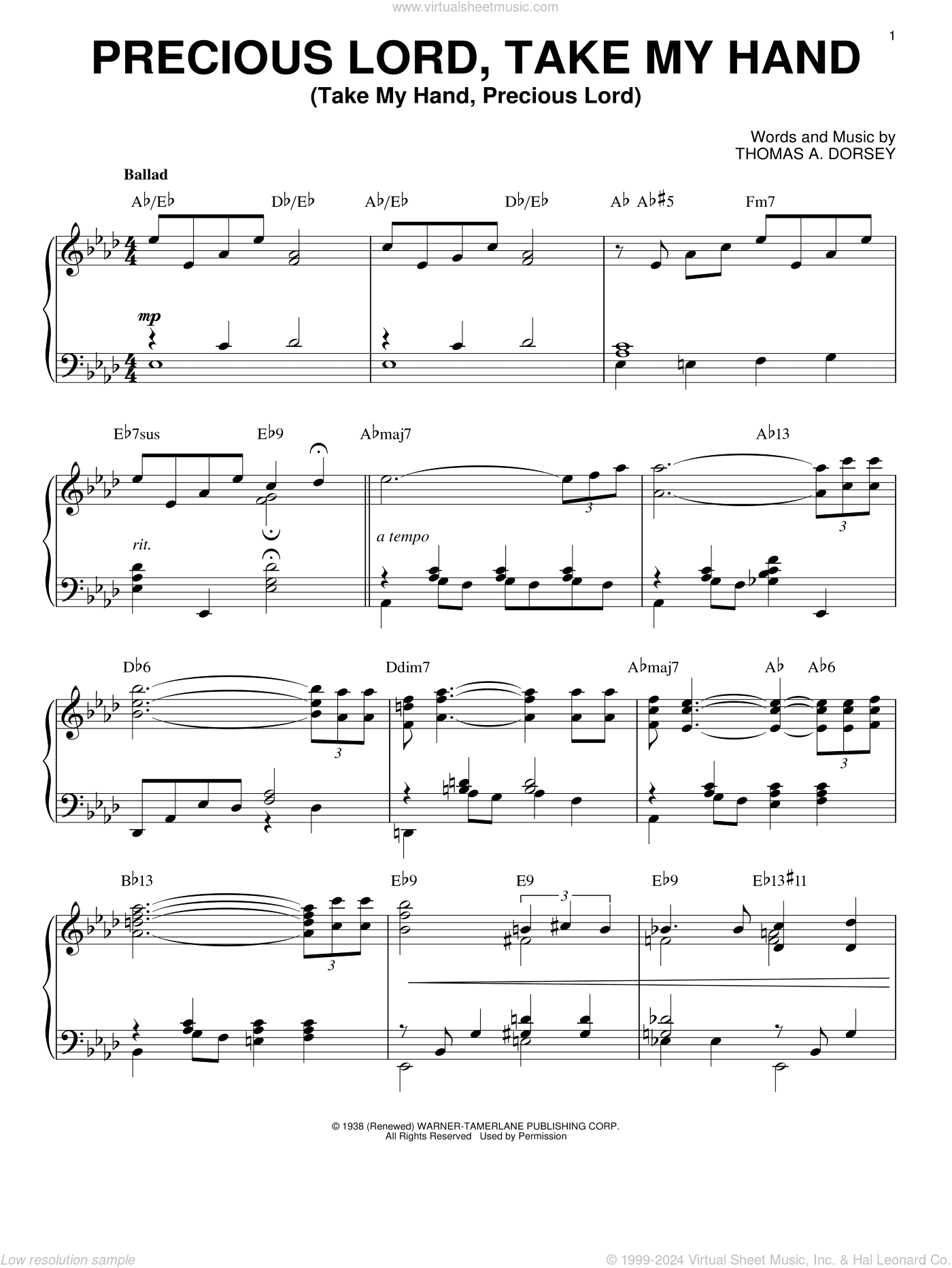 Precious Lord, Take My Hand (Take My Hand, Precious Lord) [Jazz version] (arr. Brent Edstrom)