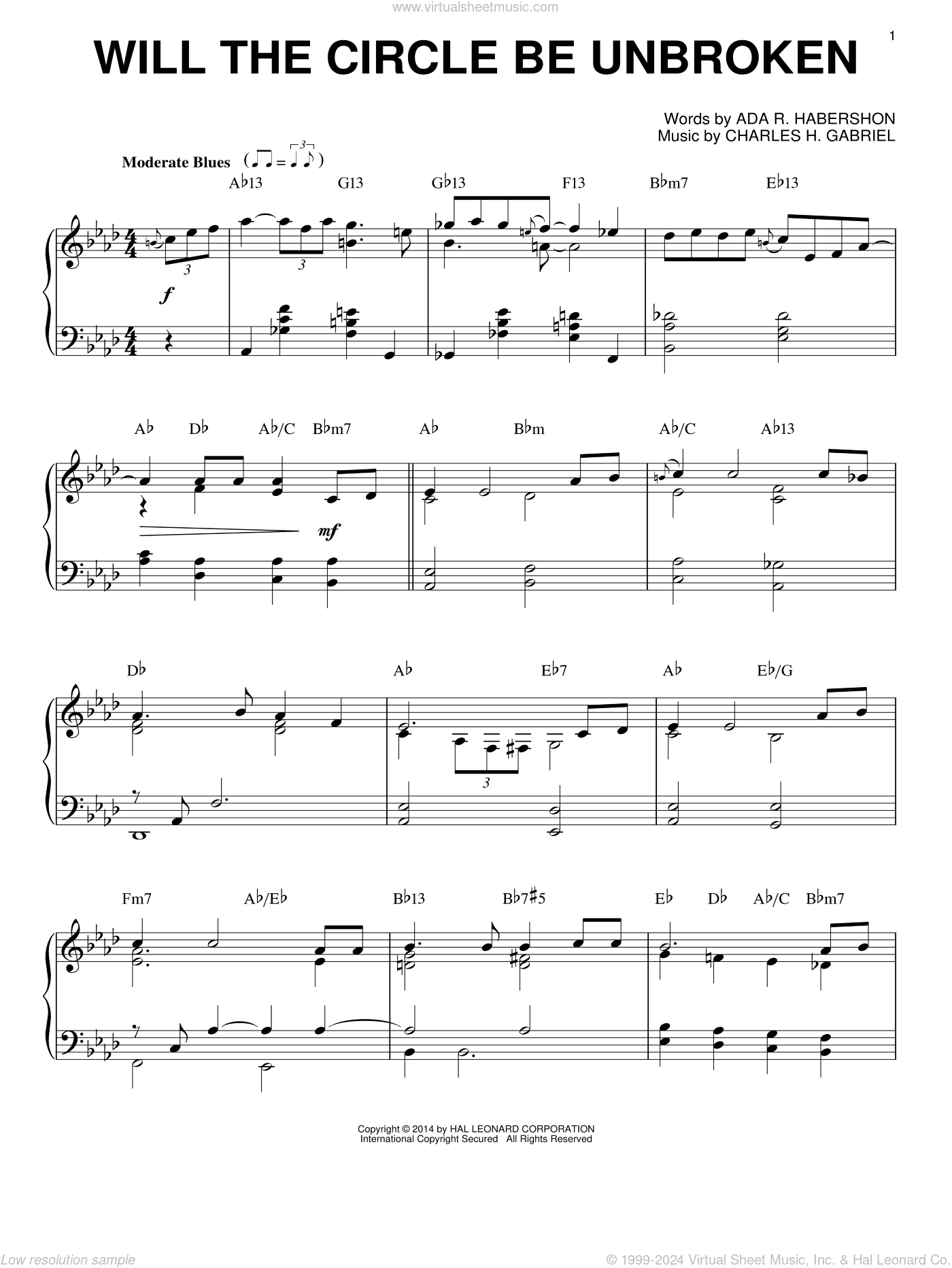 Will The Circle Be Unbroken [Jazz version] (arr. Brent Edstrom)