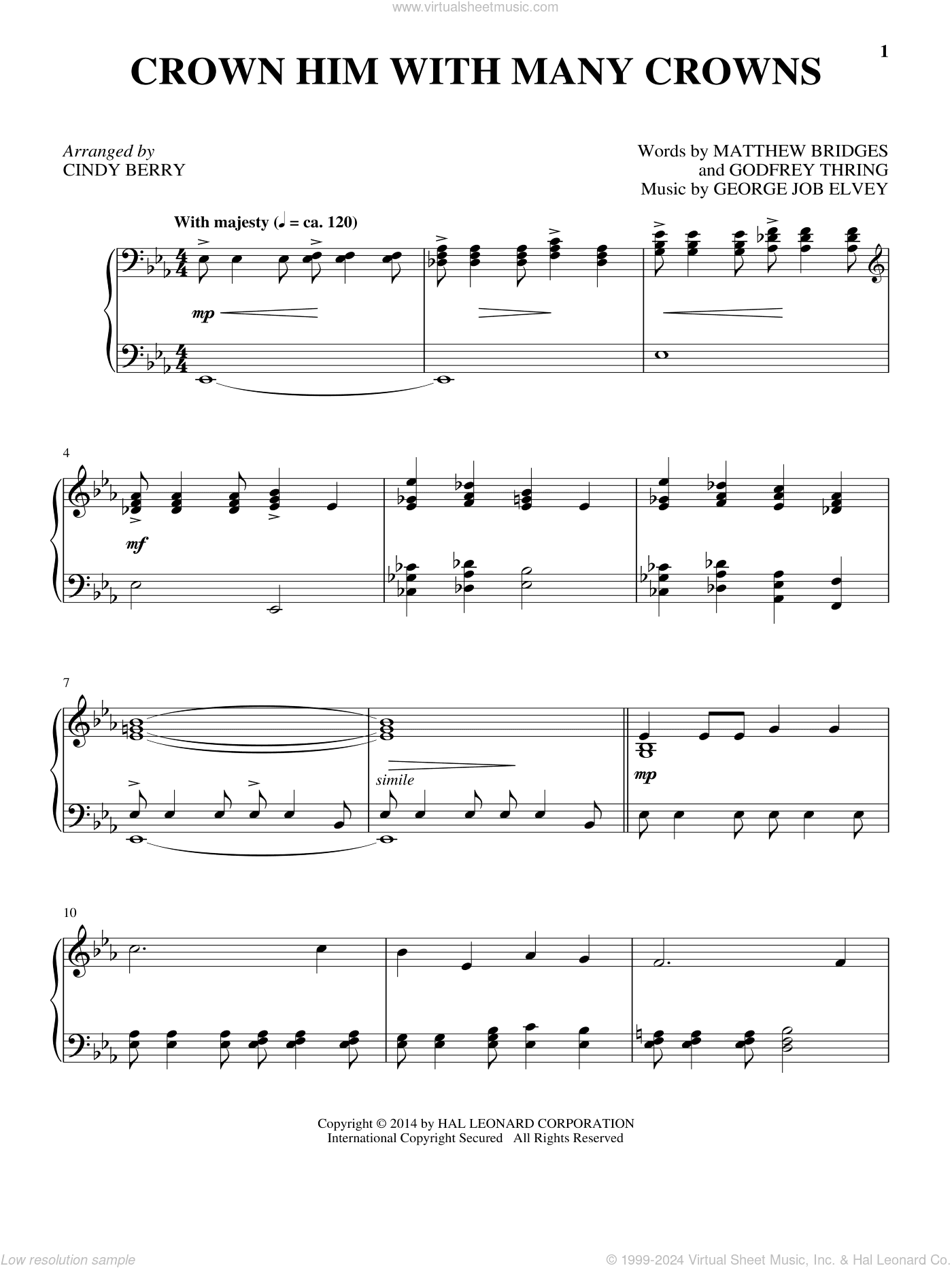 Crown Him With Many Crowns, (intermediate)