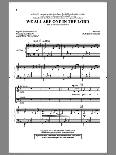 We All Are One In The Lord
