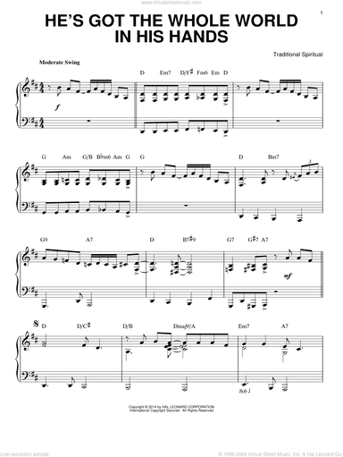 He's Got The Whole World In His Hands [Jazz version] (arr. Brent Edstrom)