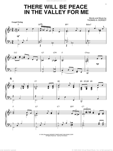 There Will Be Peace In The Valley For Me [Jazz version] (arr. Brent Edstrom)
