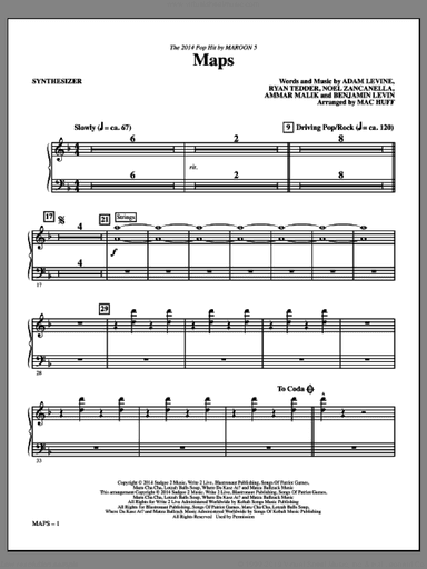 Maps (arr. Mac Huff) (complete set of parts)