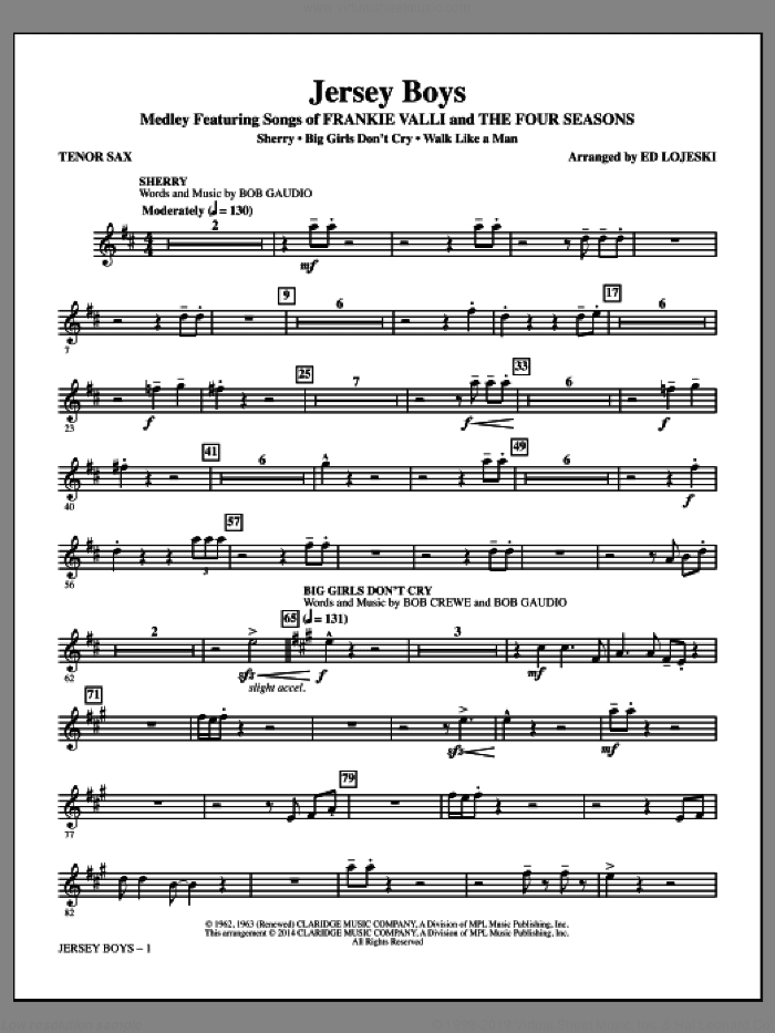 Jersey Boys (Medley), featuring songs of frankie valli and the four seasons