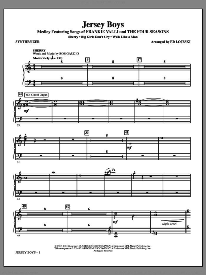 Jersey Boys (Medley), featuring songs of frankie valli and the four seasons