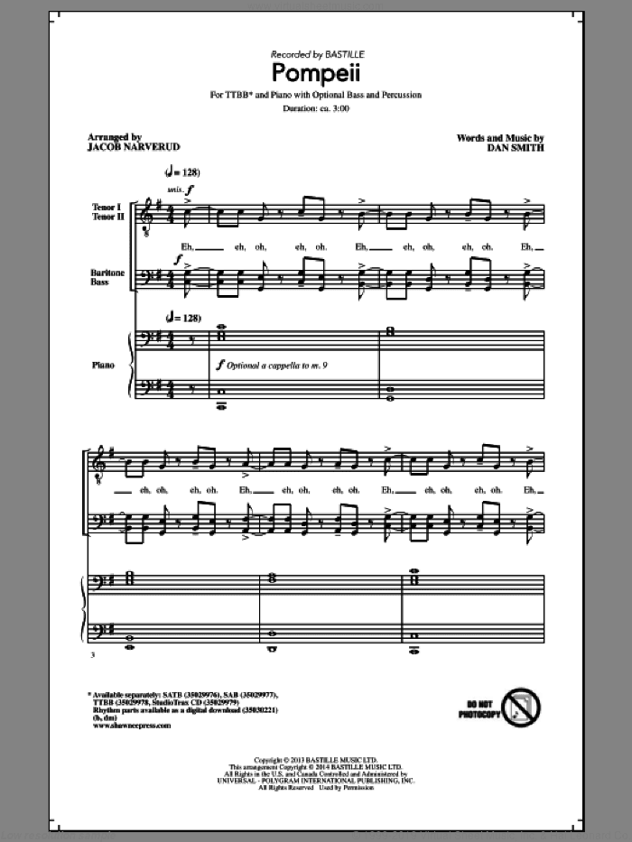 Pompeii (arr. Jacob Narverud)