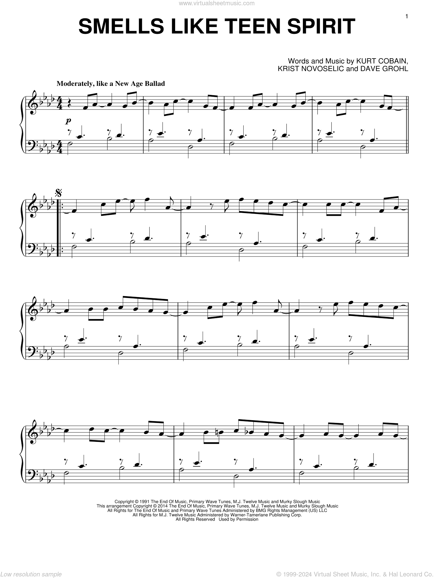Smells Like Teen Spirit, (intermediate)