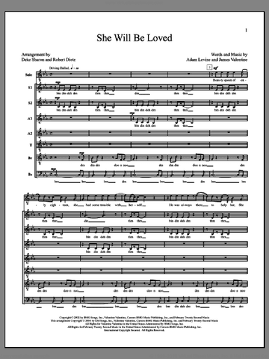 She Will Be Loved (arr. Deke Sharon)