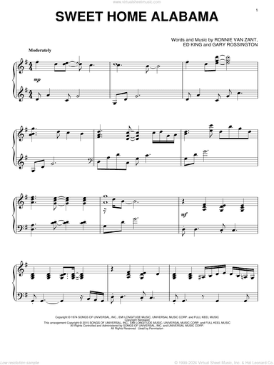 Sweet Home Alabama, (intermediate)