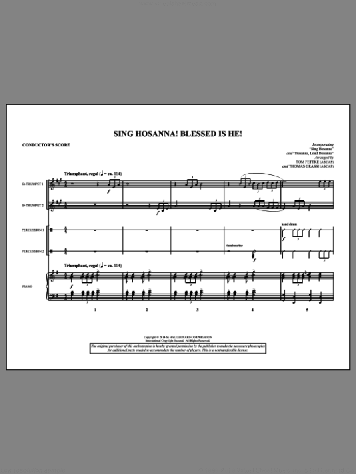 Sing Hosanna! Blessed Is He! (COMPLETE)