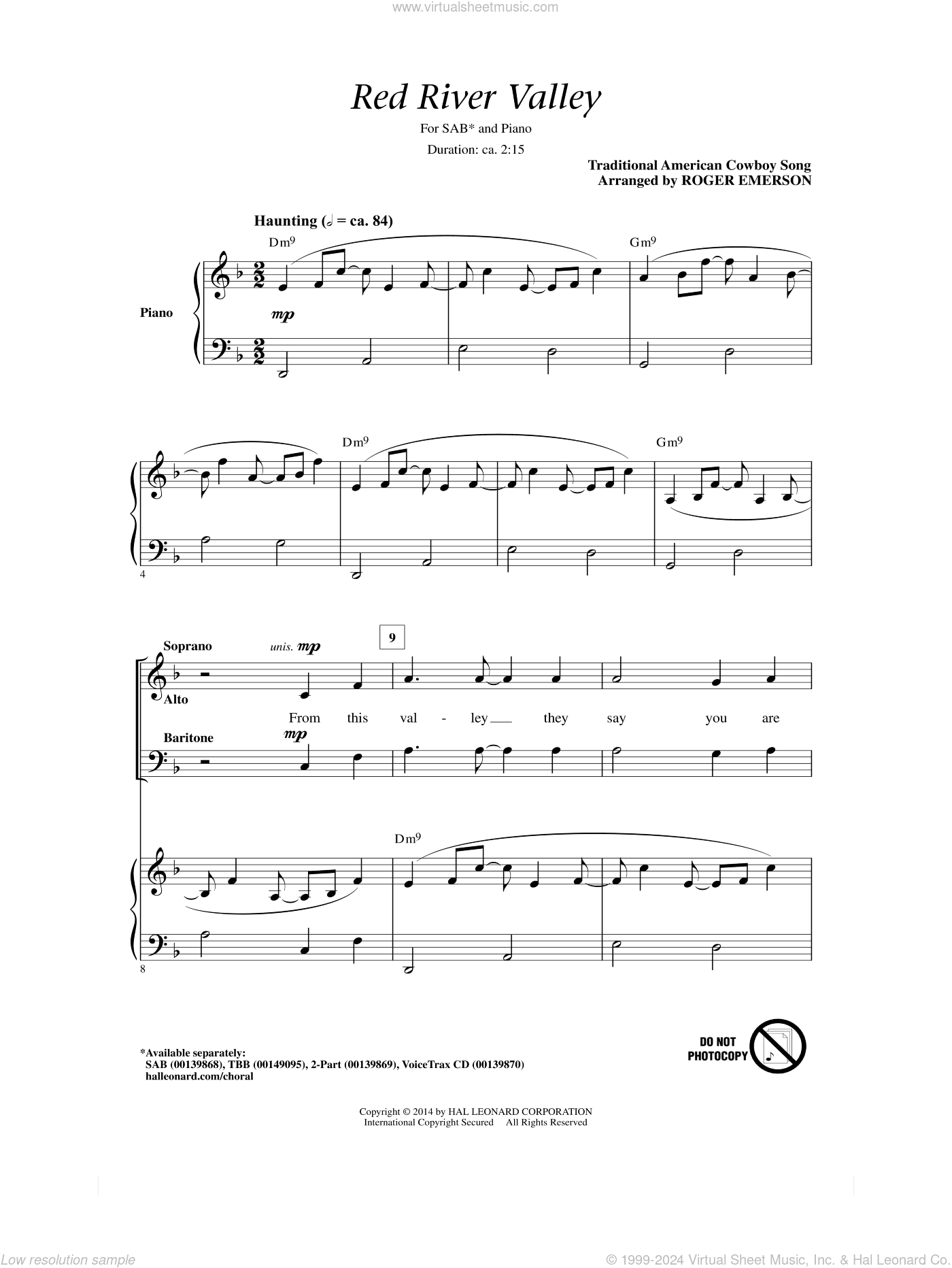 The Red River Valley (arr. Roger Emerson)