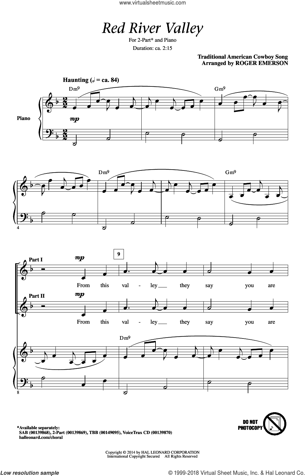 The Red River Valley (arr. Roger Emerson)