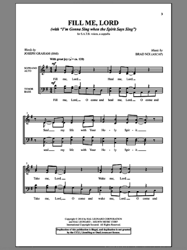 Fill Me, Lord (With "I'm Gonna Sing When The Spirit Says Sing")