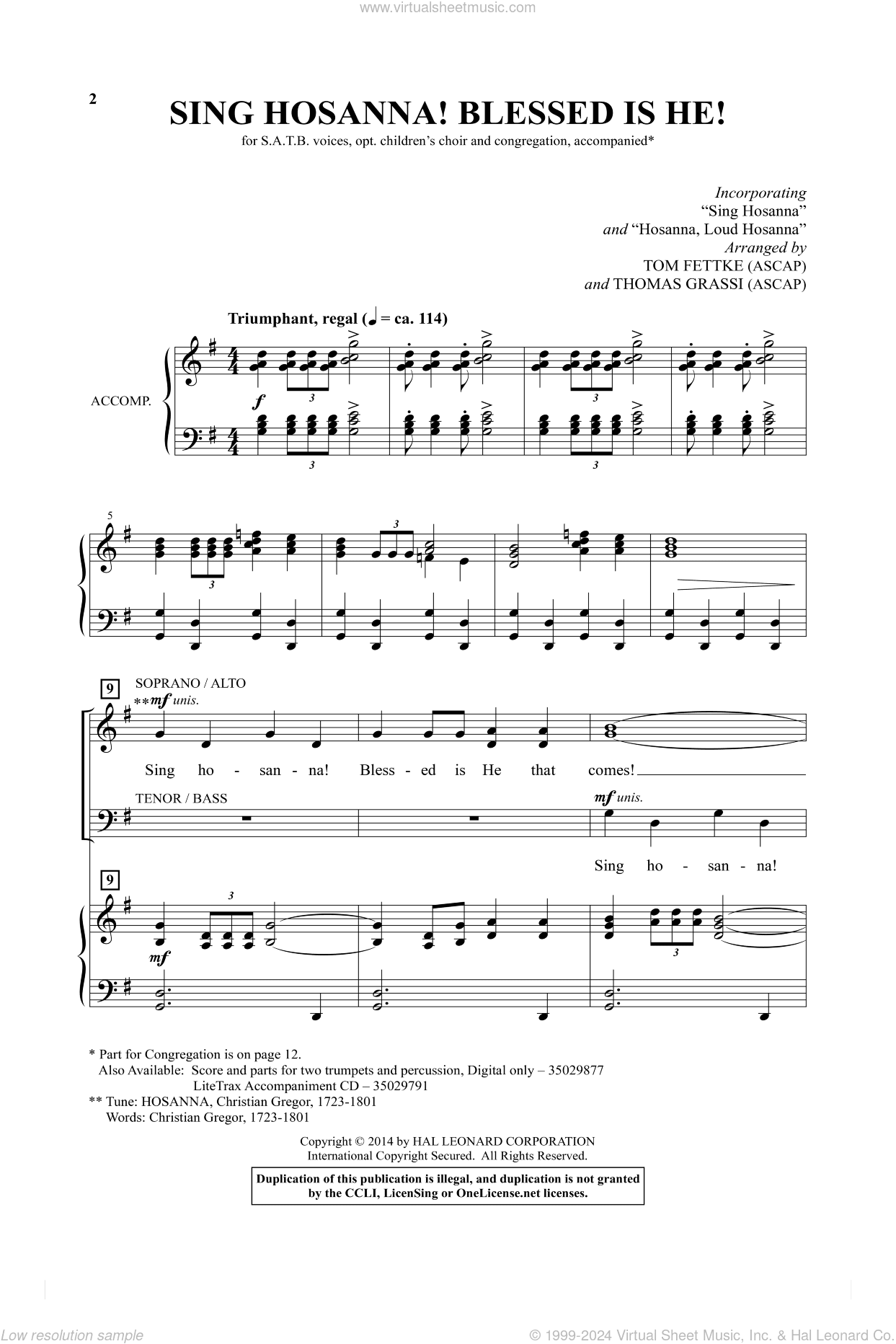 Sing Hosanna! Blessed Is He!