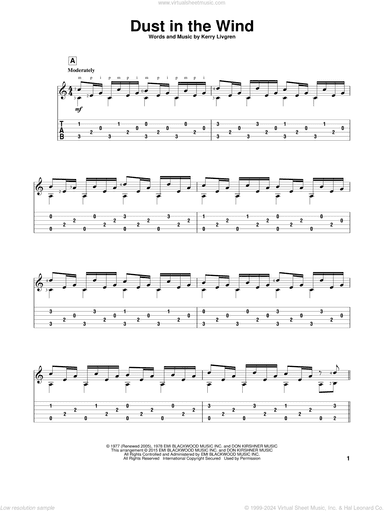 Dust In The Wind, (intermediate)