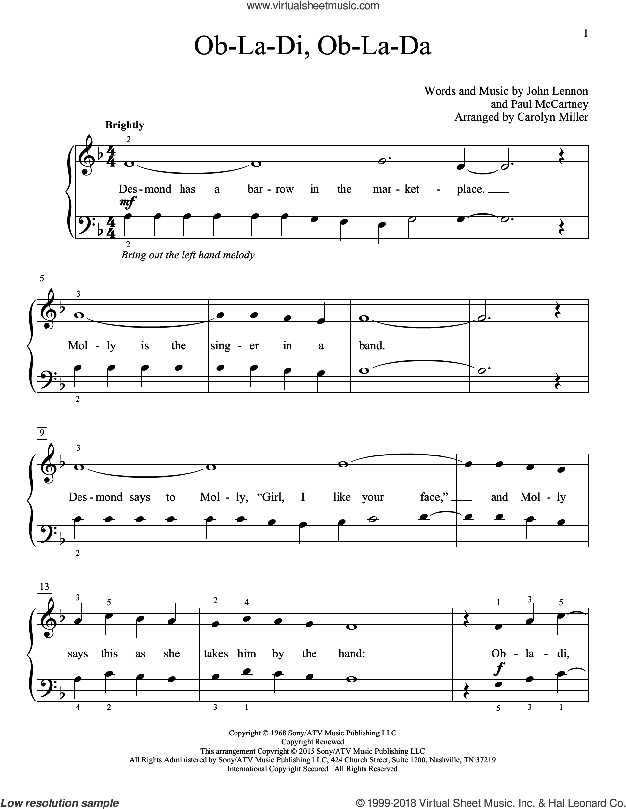 Ob-La-Di, Ob-La-Da (arr. Carolyn Miller)