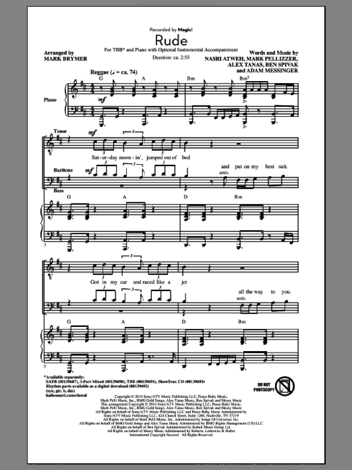 Rude (arr. Mark Brymer)