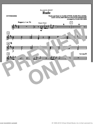 Rude (arr. Mark Brymer) (complete set of parts)