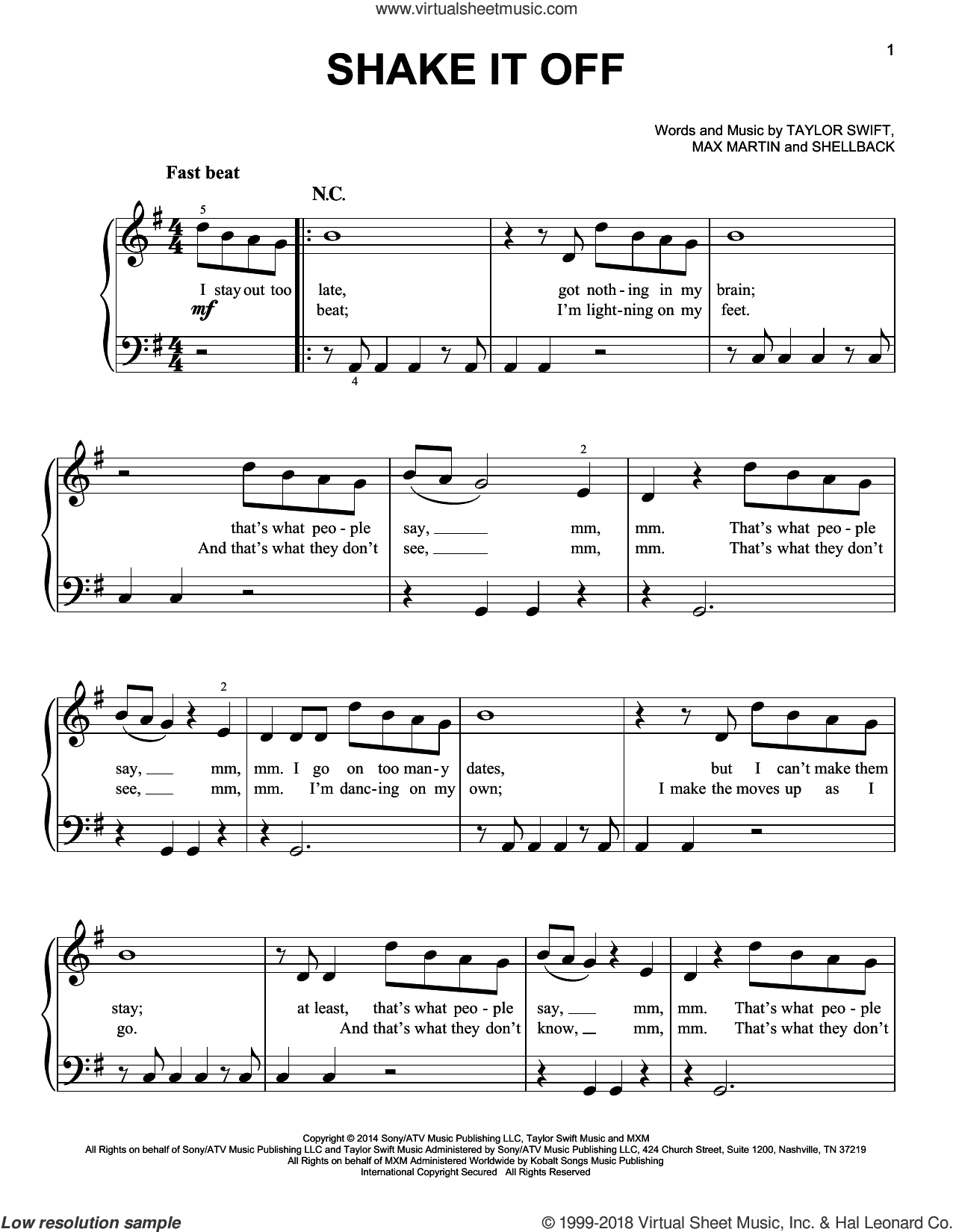 Shake It Off, (beginner)