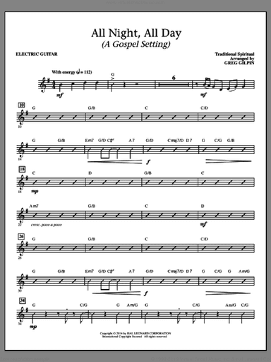 All Night, All Day (A Gospel Setting) (complete set of parts)
