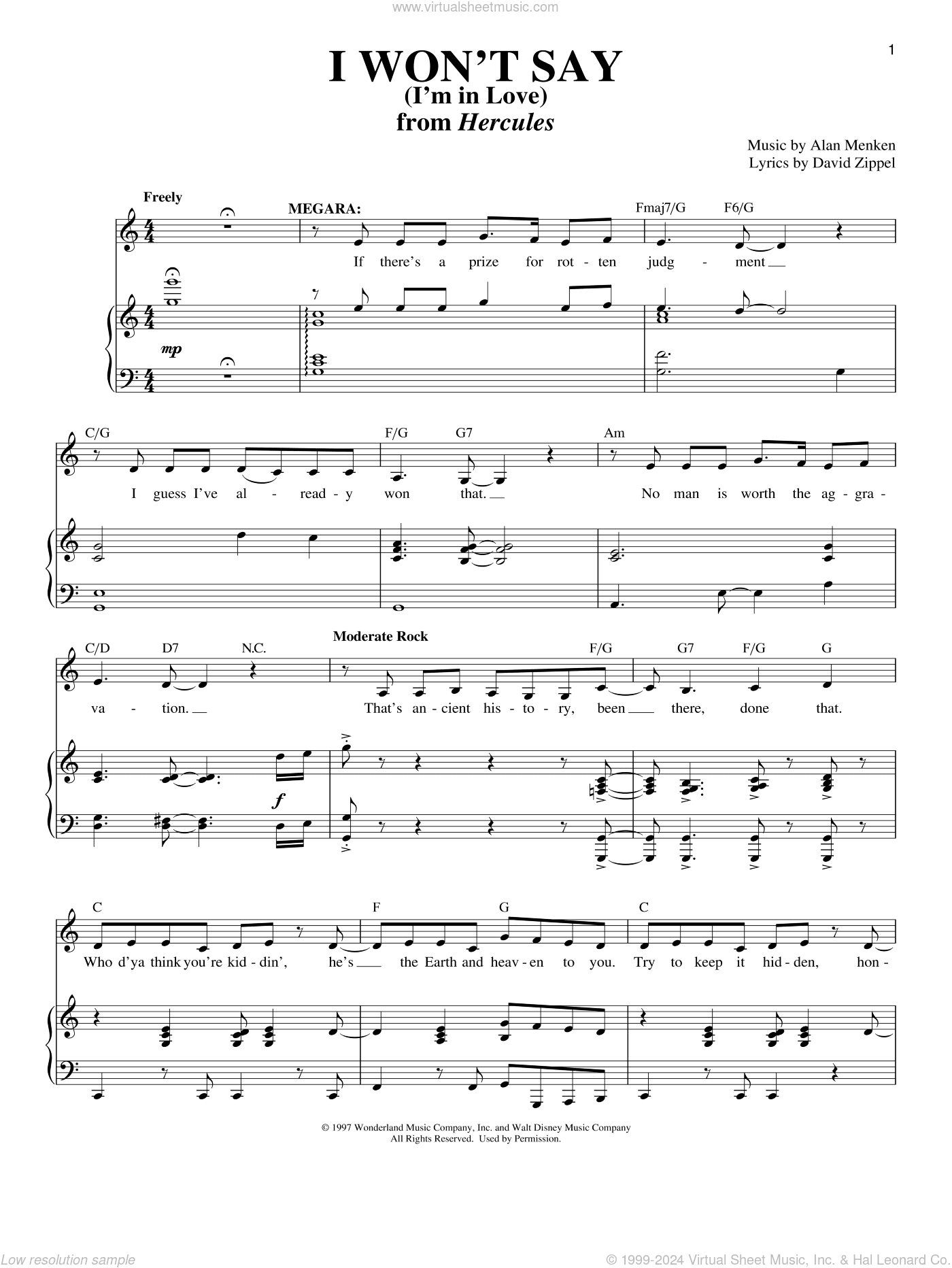 I Won't Say (I'm In Love) (from Hercules)