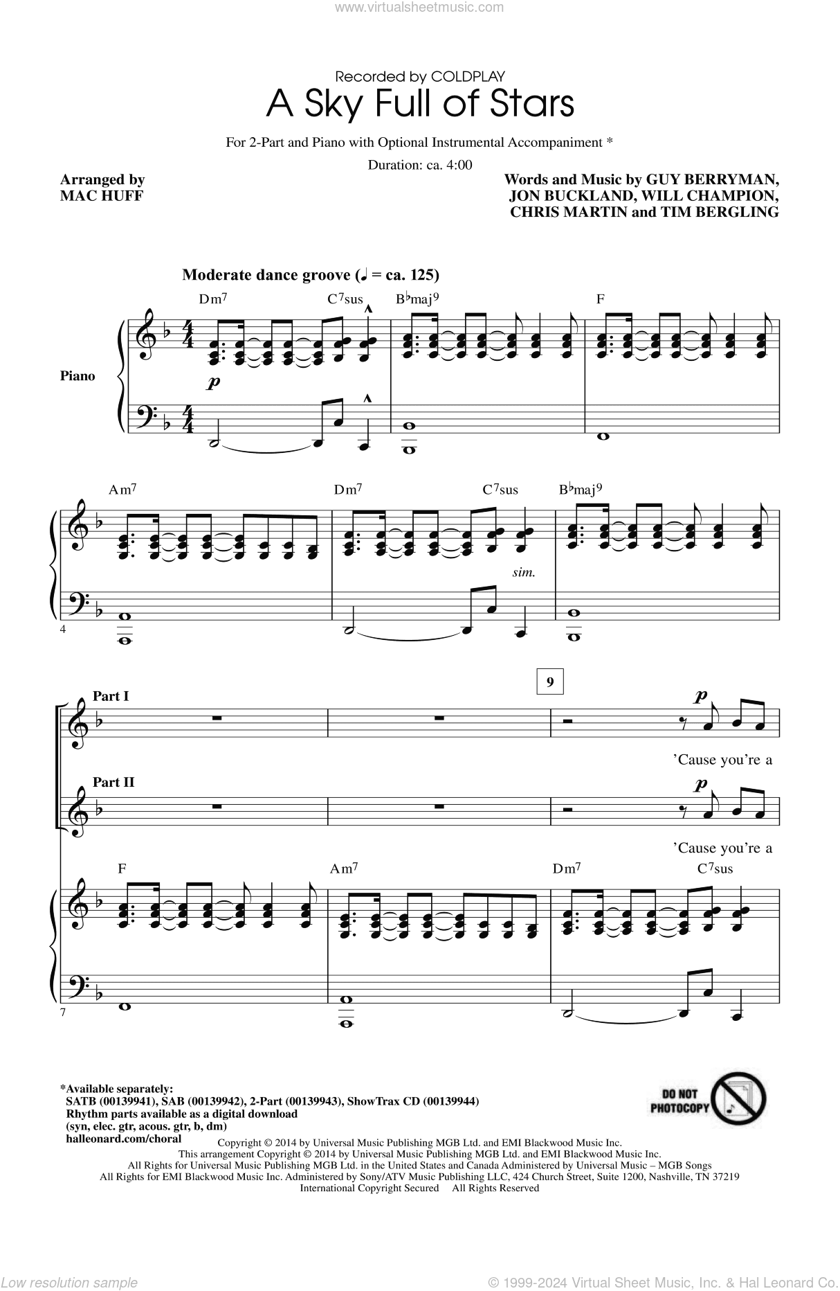 A Sky Full Of Stars (arr. Mac Huff)