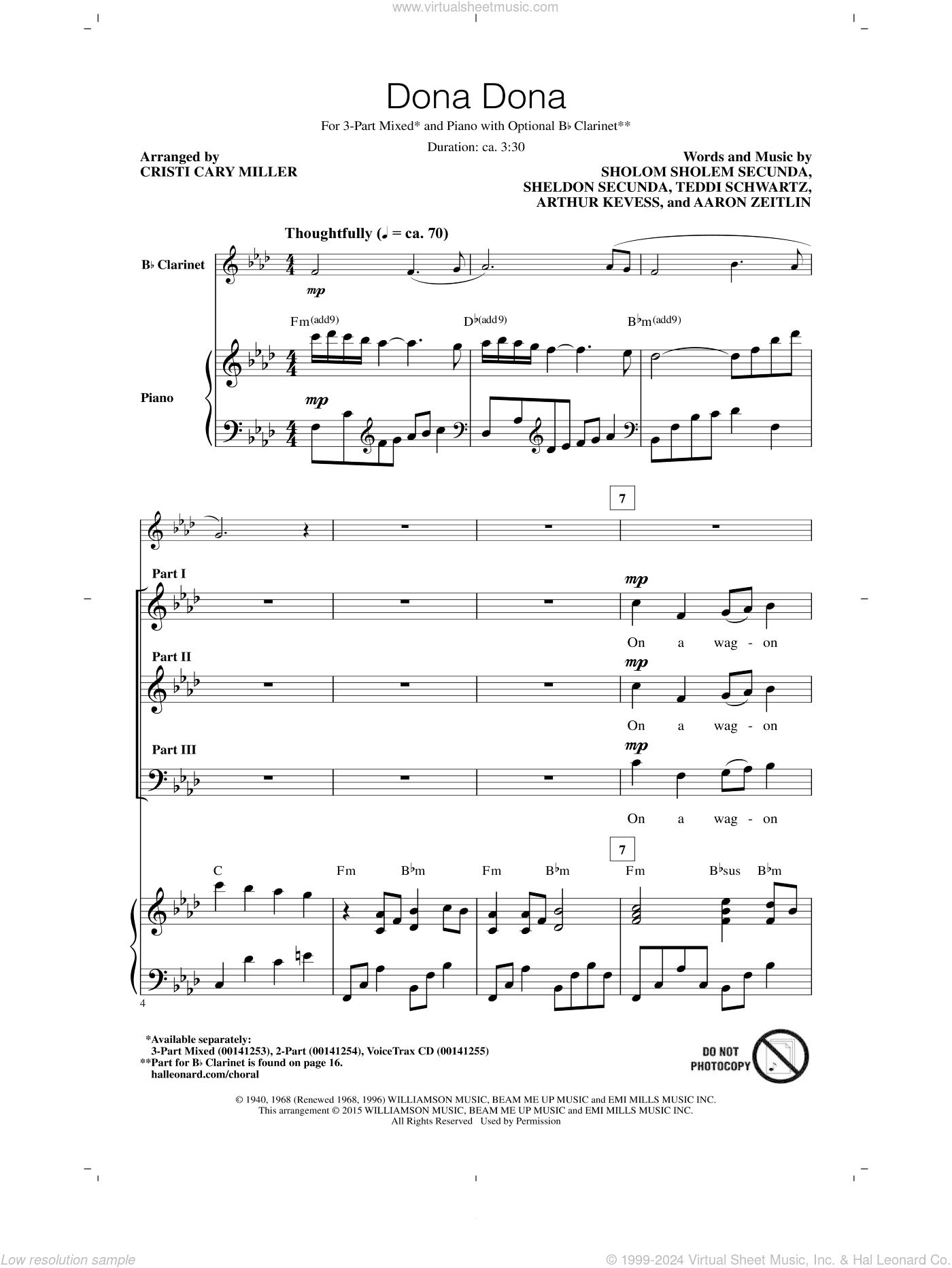 Dona Dona (arr. Cristi Cary Miller)
