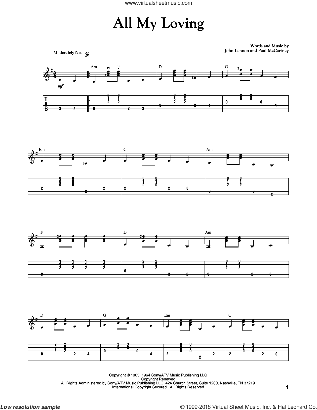 All My Loving (in the style of Maybelle Carter)