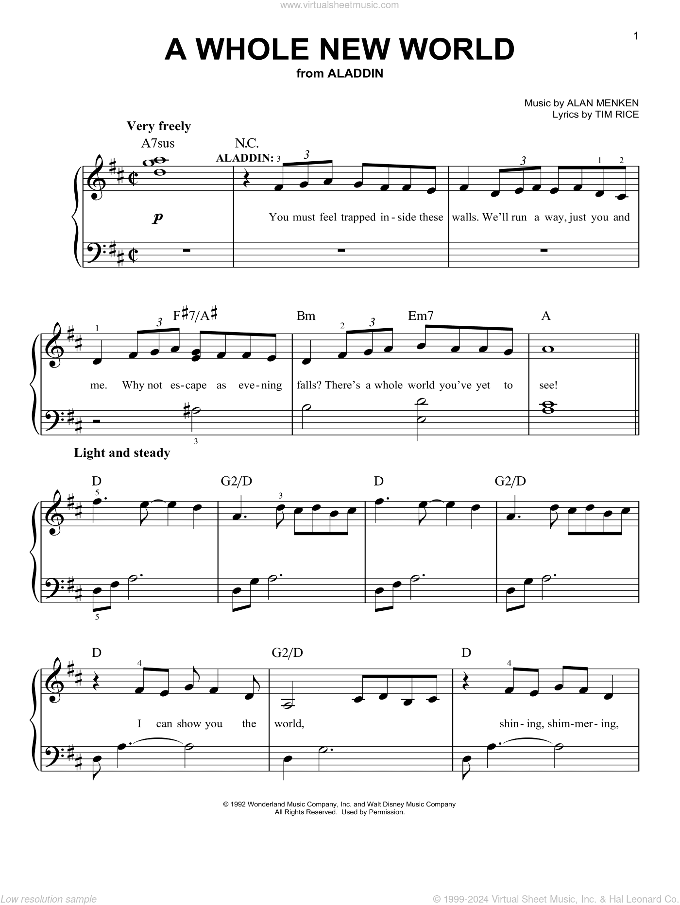 A Whole New World (from Aladdin: The Broadway Musical)
