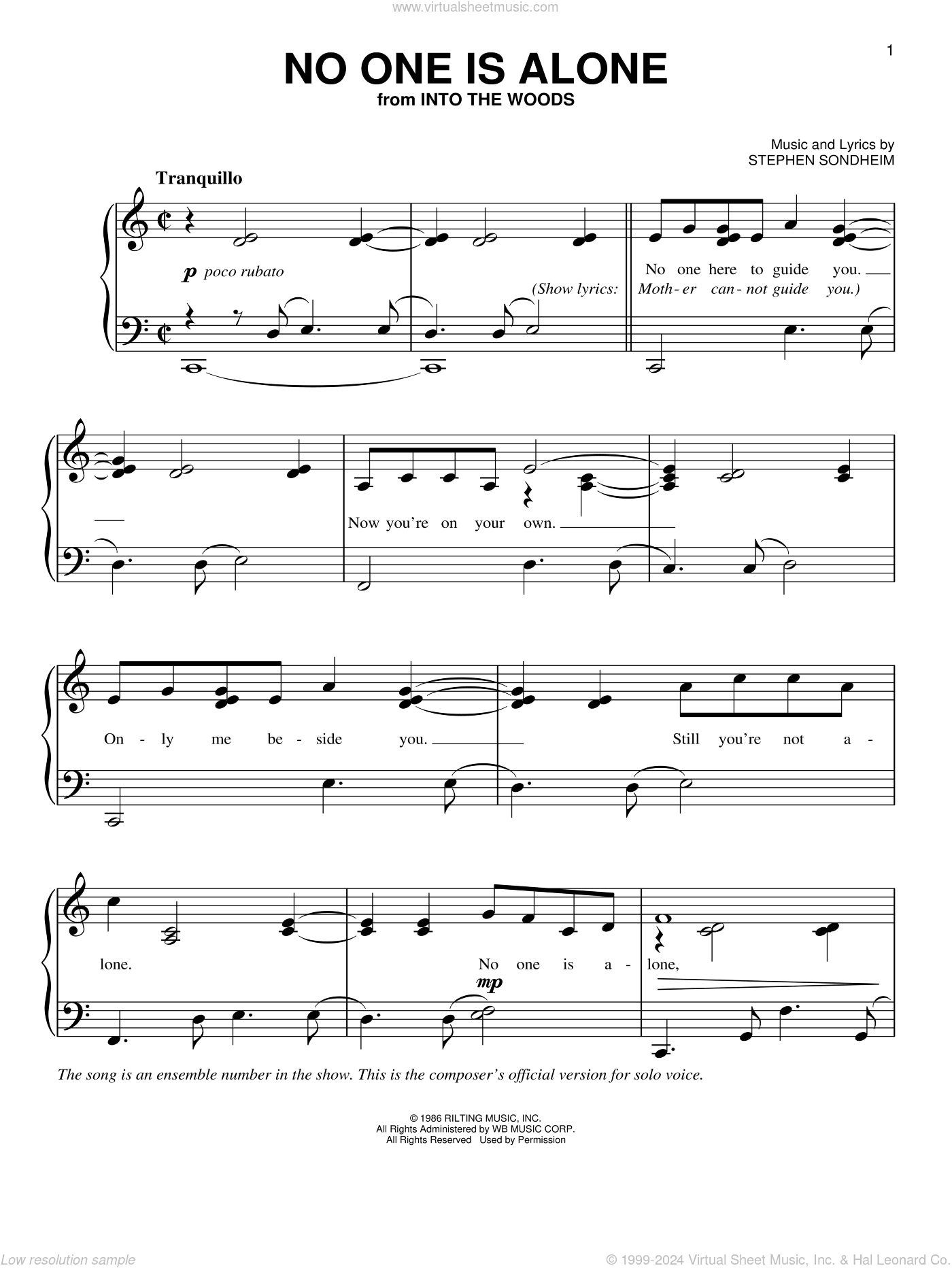 No One Is Alone - Part I (from Into The Woods)