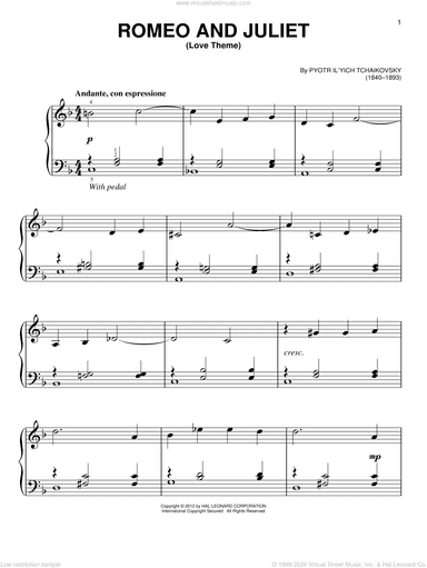 Romeo And Juliet (Love Theme), (beginner)
