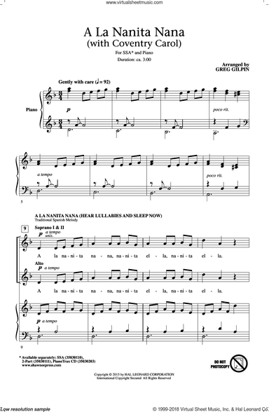 A La Nanita Nana (Hear Lullabies And Sleep Now)