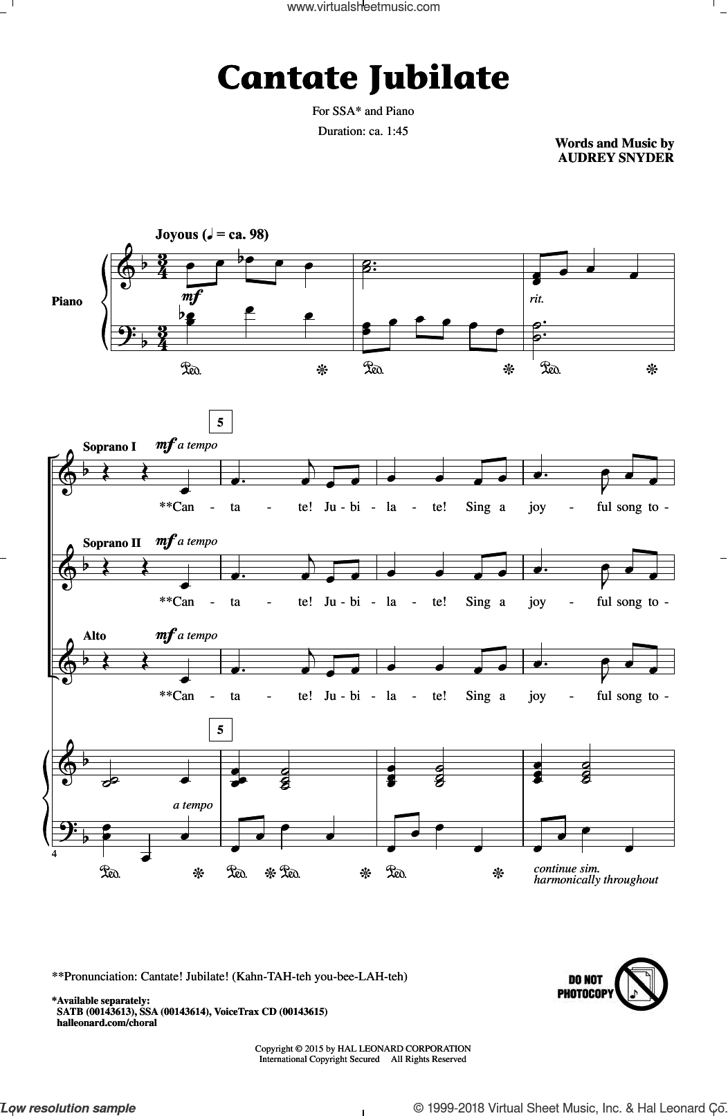 Cantate Jubilate