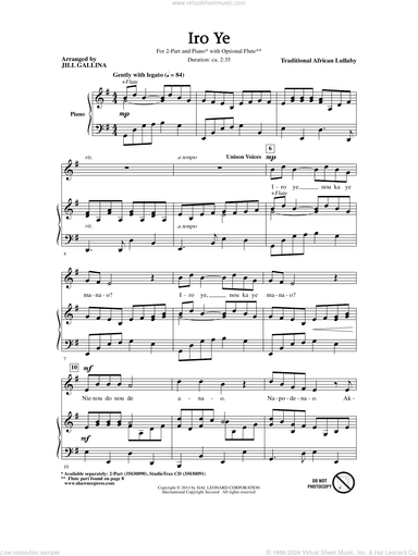 Iro Ye (arr. Jill Gallina)