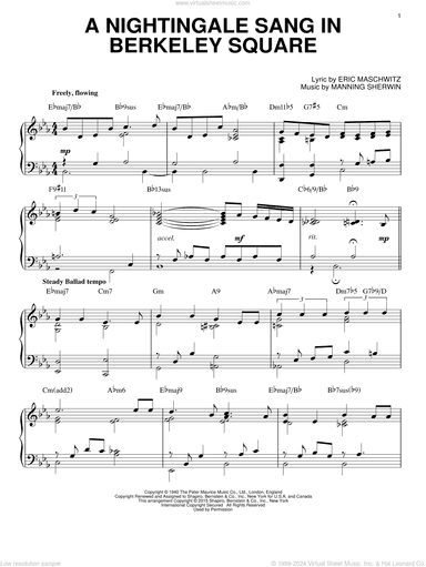 A Nightingale Sang In Berkeley Square [Jazz version] (arr. Brent Edstrom)
