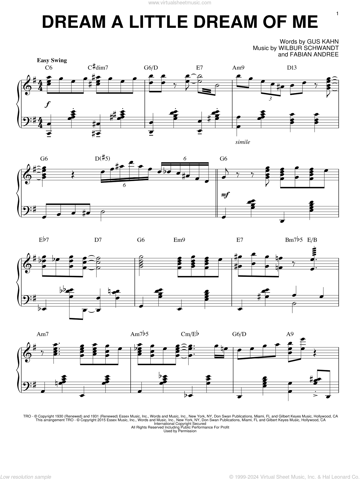 Dream A Little Dream Of Me [Jazz version] (arr. Brent Edstrom)