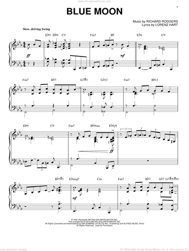Blue Moon [Jazz version] (arr. Brent Edstrom)