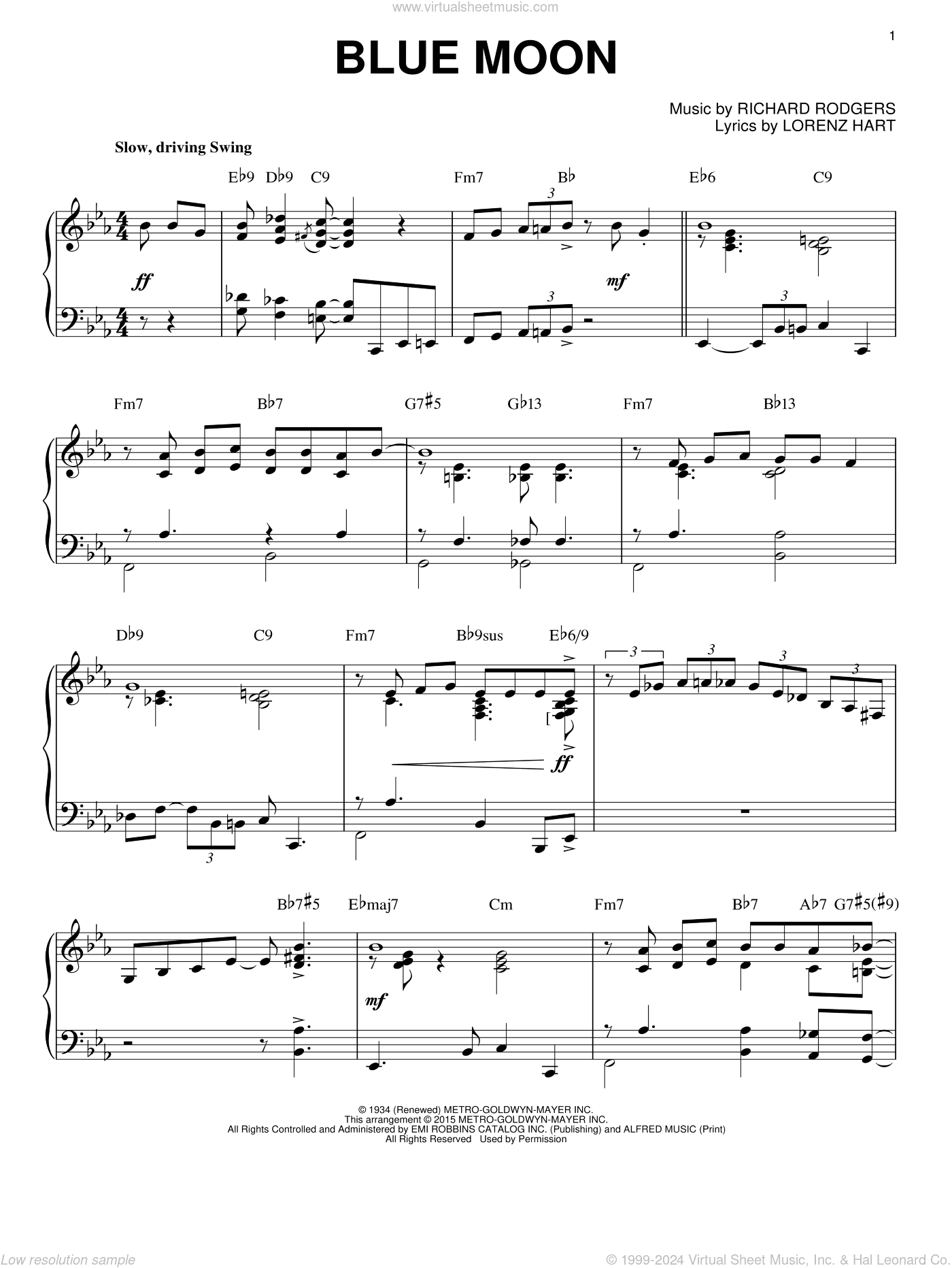 Blue Moon [Jazz version] (arr. Brent Edstrom)
