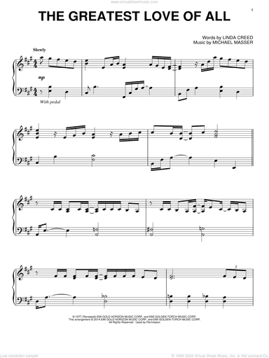 The Greatest Love Of All, (intermediate)
