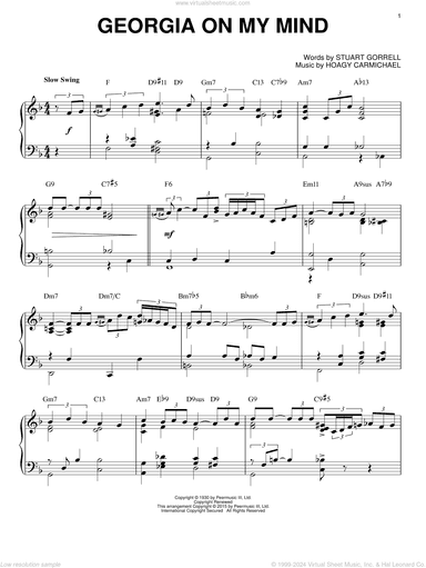 Georgia On My Mind [Jazz version] (arr. Brent Edstrom)