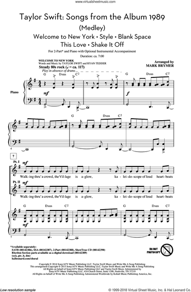 Taylor Swift: Songs from the Album 1989 (Medley) (arr. Mark Brymer)