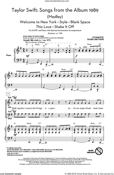 Taylor Swift: Songs from the Album 1989 (Medley) (arr. Mark Brymer)