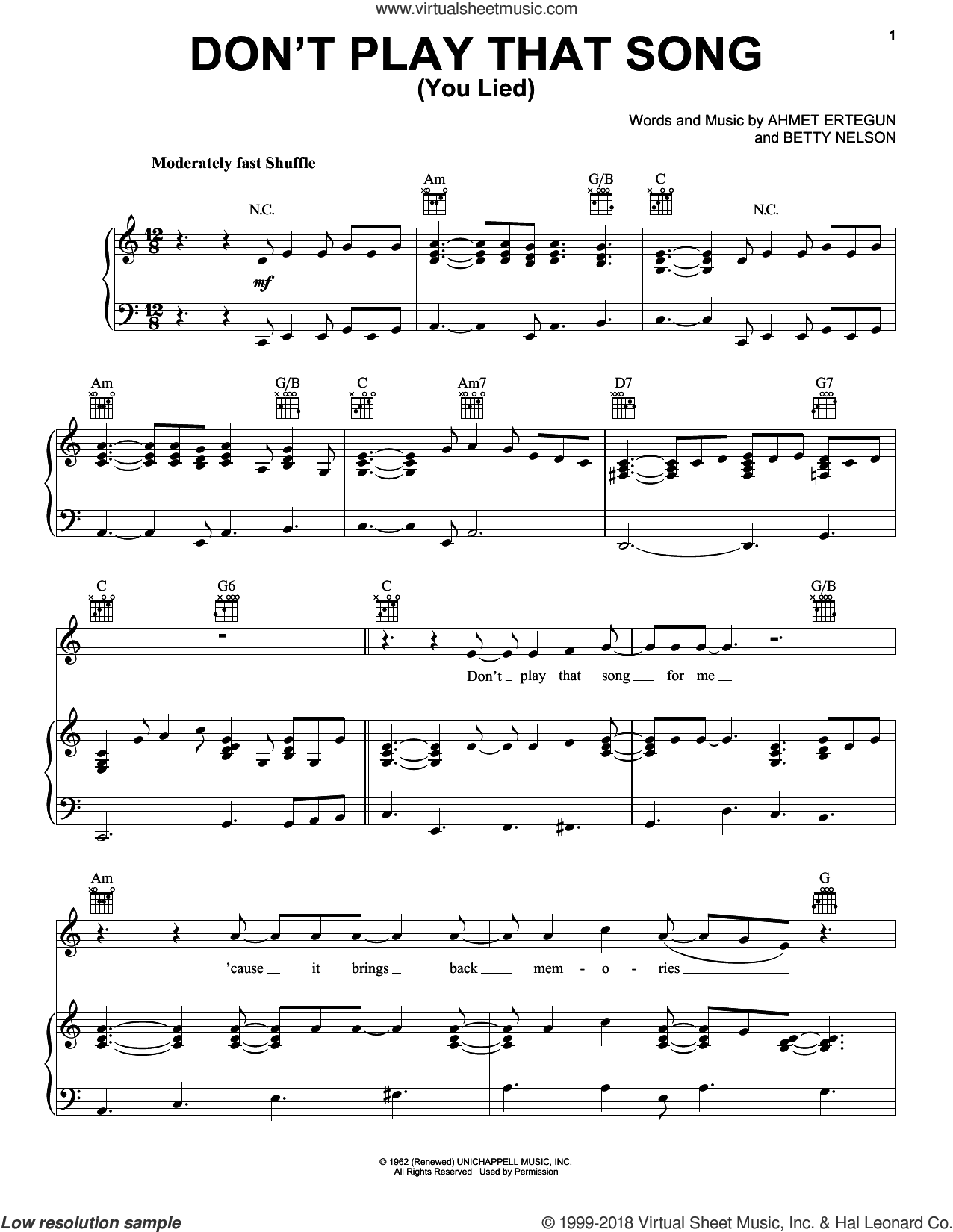 Don't Play That Song (You Lied)